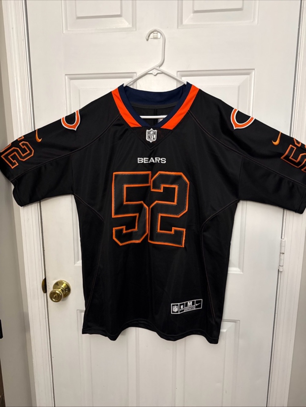 Nike Chicago Bears #52 Jersey in Black with Orange Trim